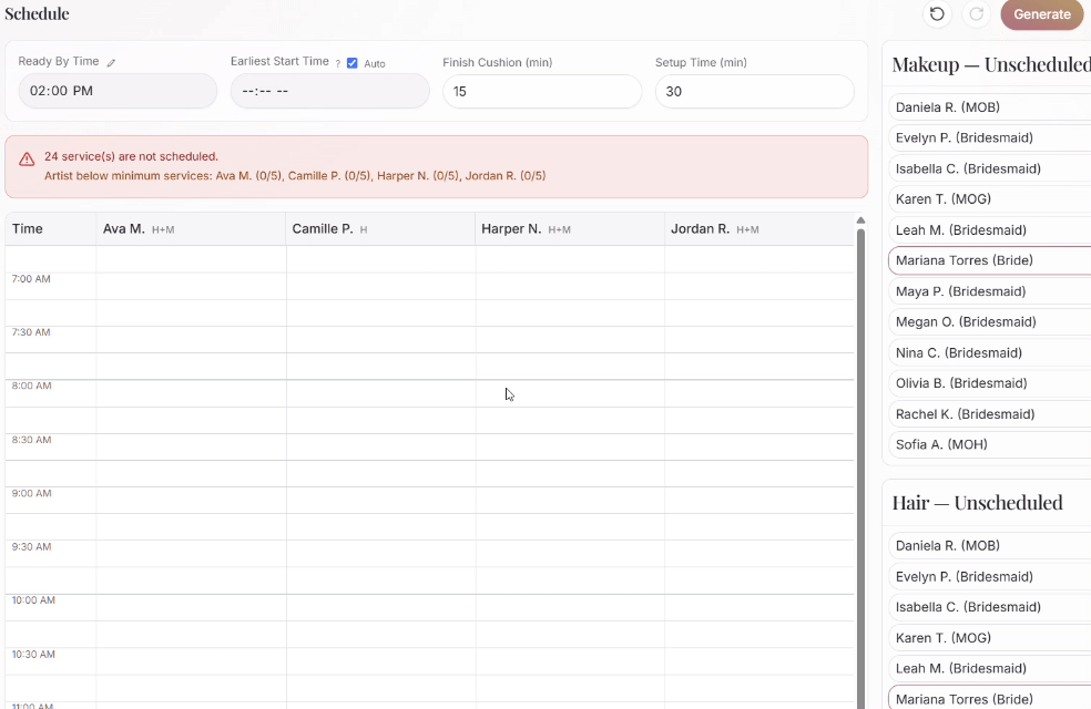 Manual schedule chaos